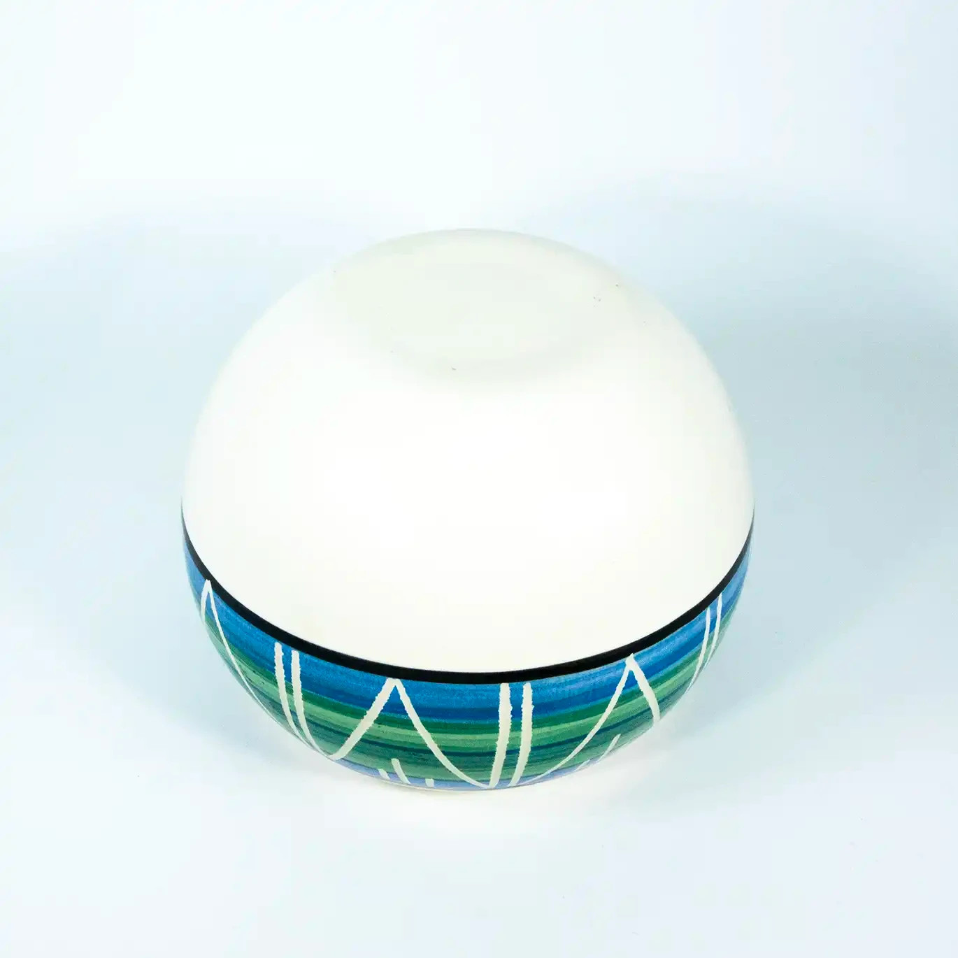 VTG Hand-Painted Janet Haefuer Southwest Blue and Green Polished Ceramic Pot