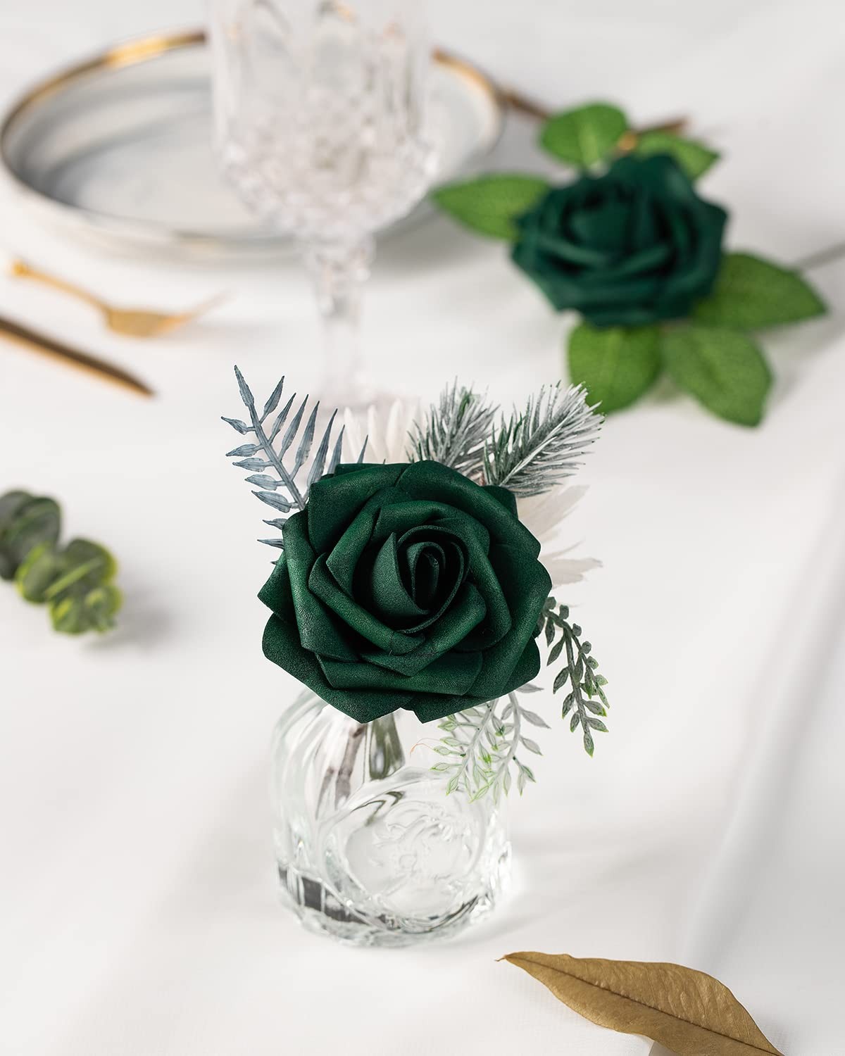 25Pcs Artificial Roses Flowers Fake Roses with Stems Real Touch Foam Flowers …