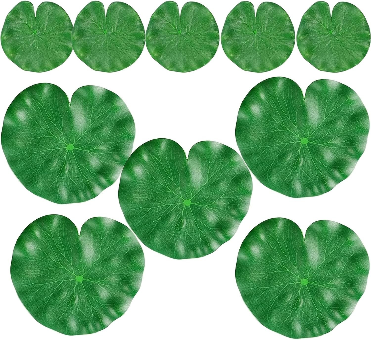 10 Packs Artificial Lily Pads,Floating Lily Pads for Ponds, Artificial Pond Plan