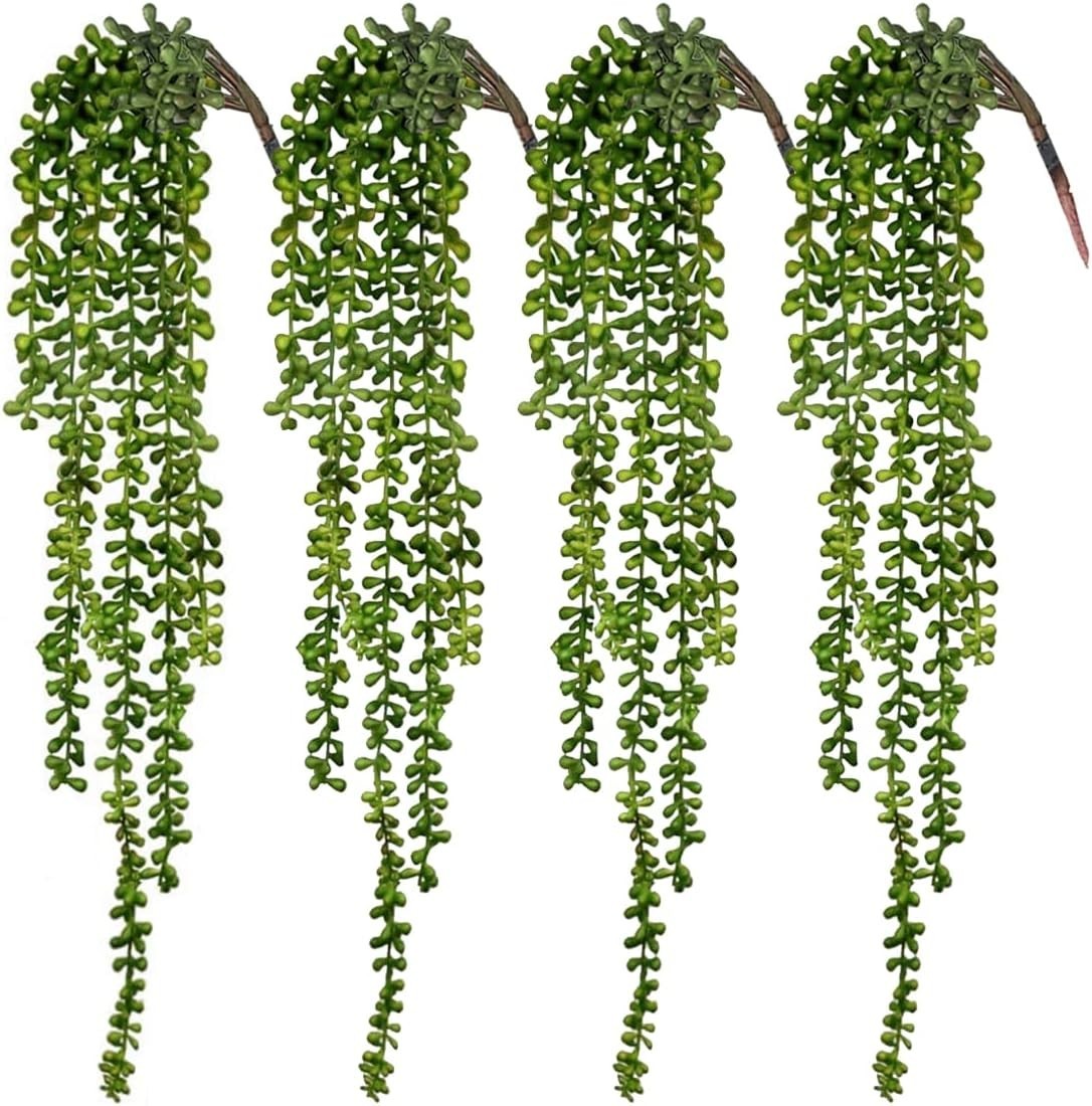 Elegant 4-Piece Artificial Hanging String of Pearls for Home Decor & Weddings