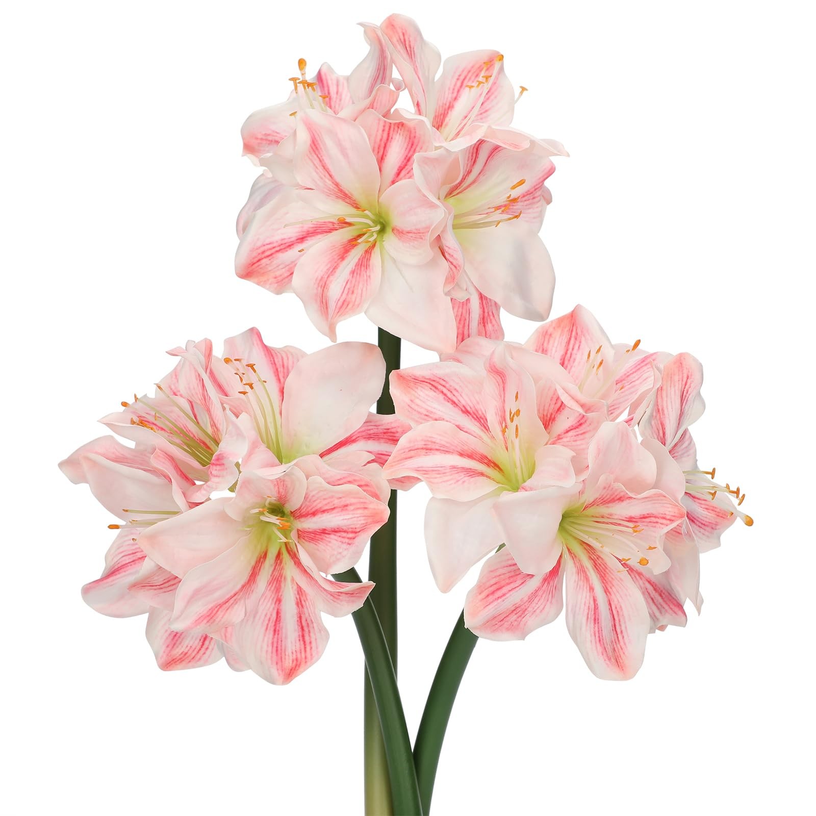 3PCS Amaryllis Artificial Flowers 17.3 Inch Faux Amaryllis Flowers Stems with…