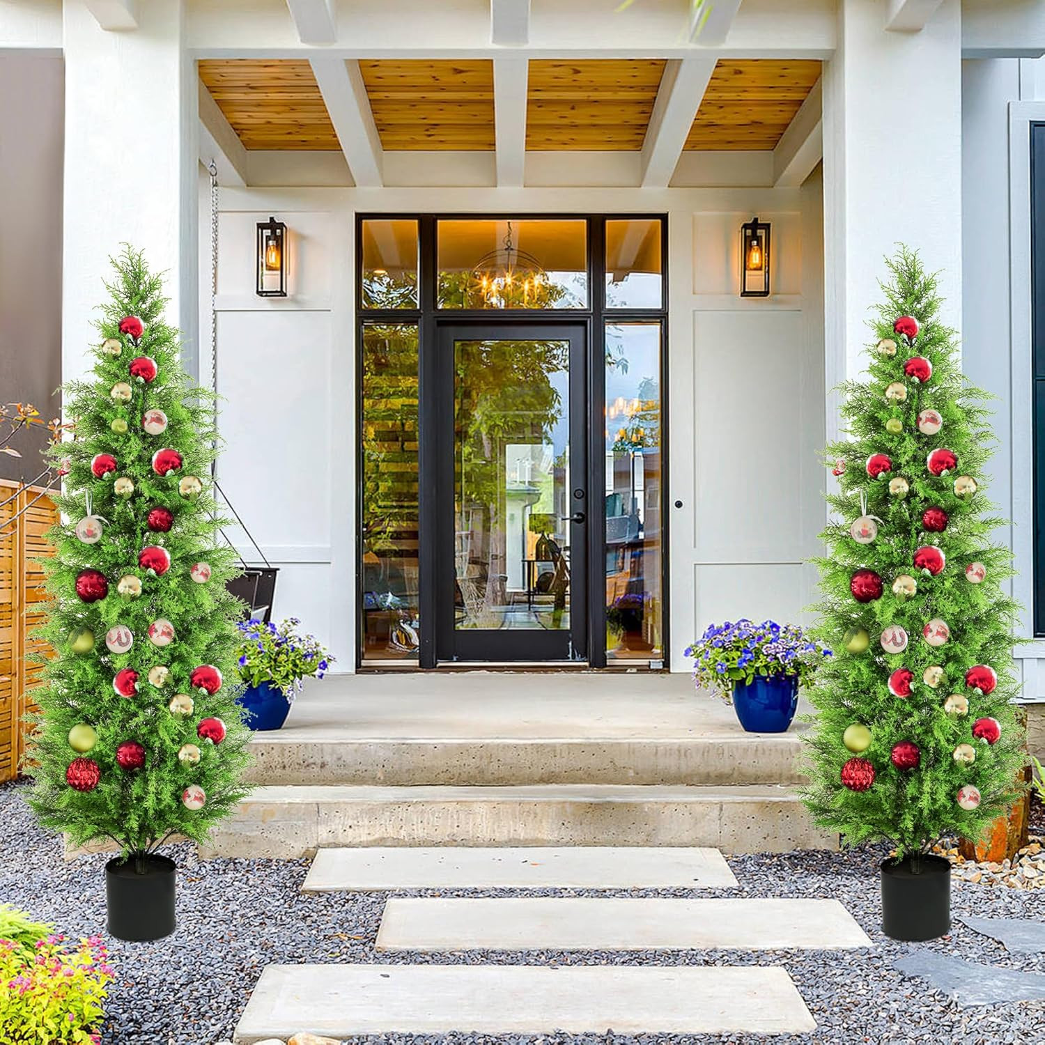 6Ft UV Rated Artificial Cedar Trees for Indoor & Outdoor Home Decor
