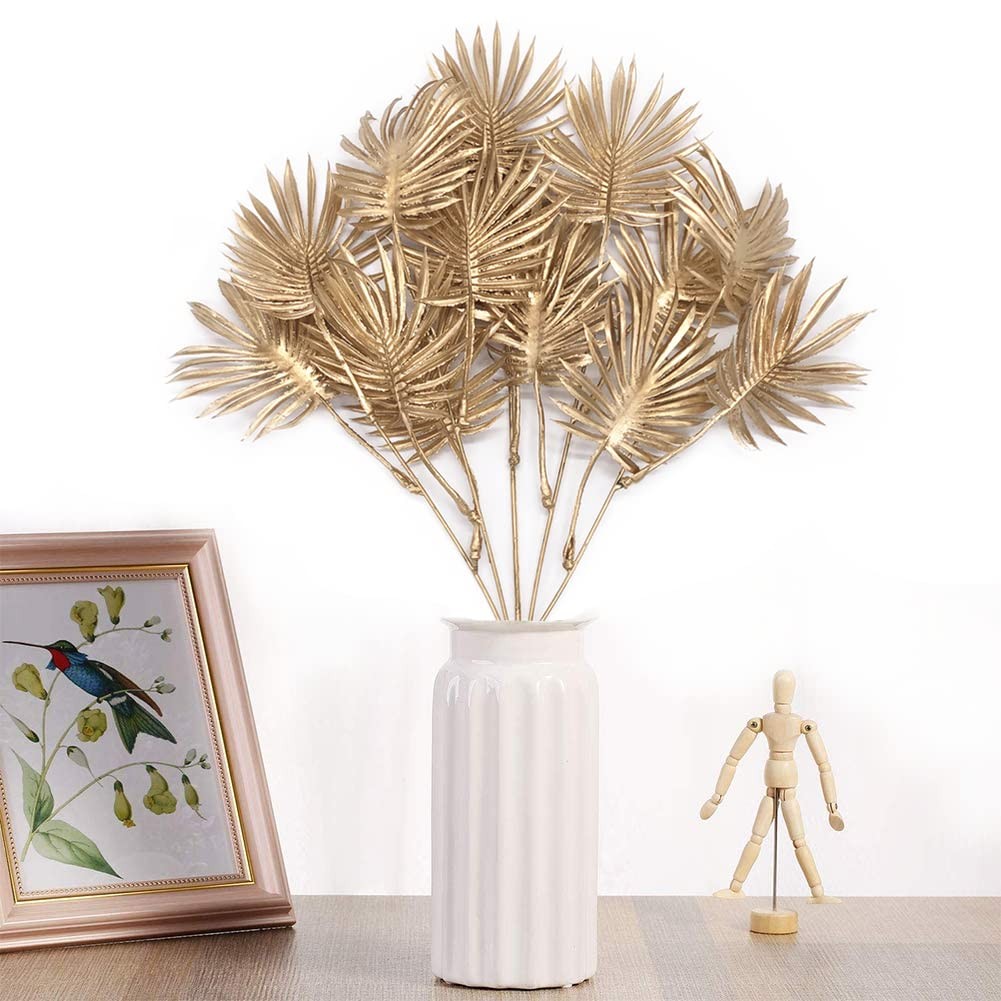 Artificial Golden Plants Decor Fake Plant Bush Grass Fern Bushes Faux Shrubs …