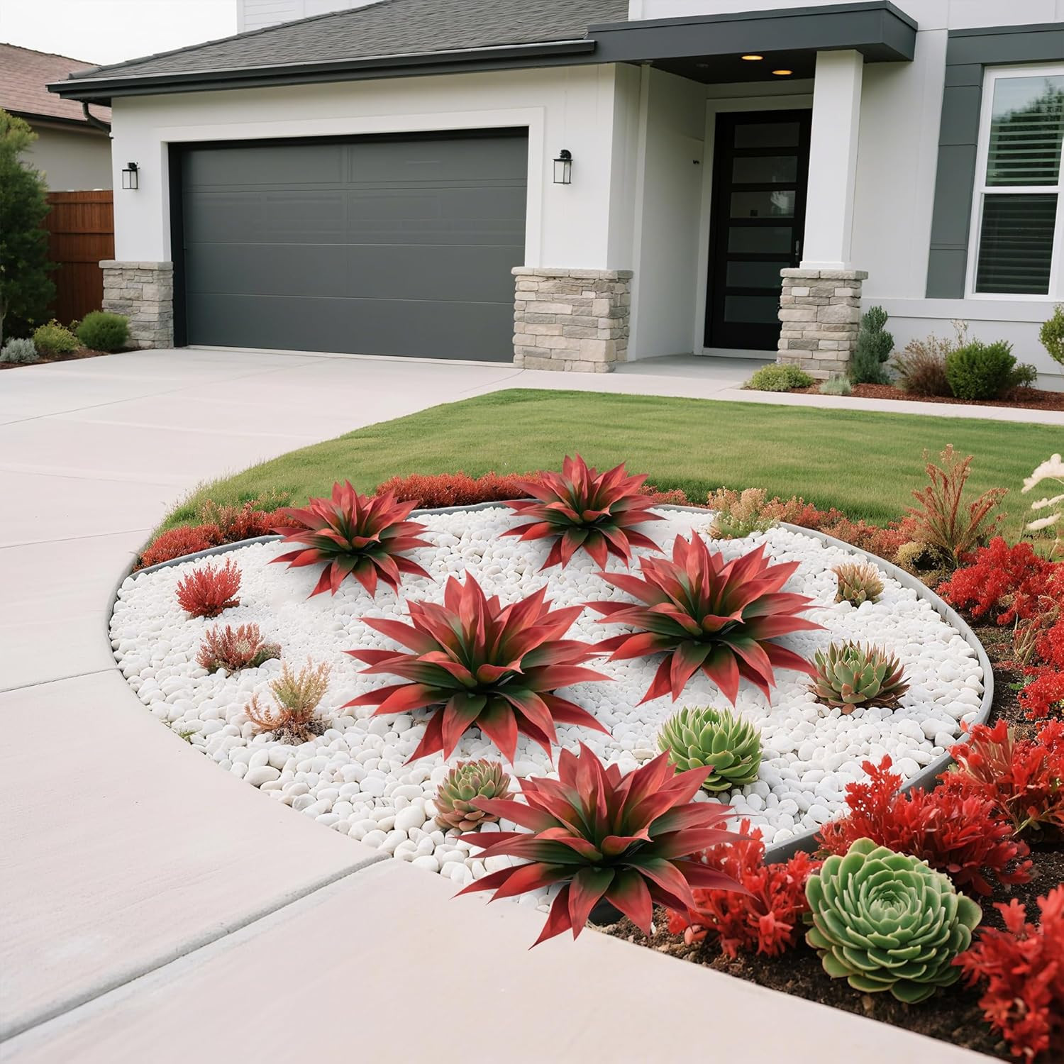 28″ Artificial Agave Plants – Set of 2 Faux Greenery for Home & Outdoor Decor