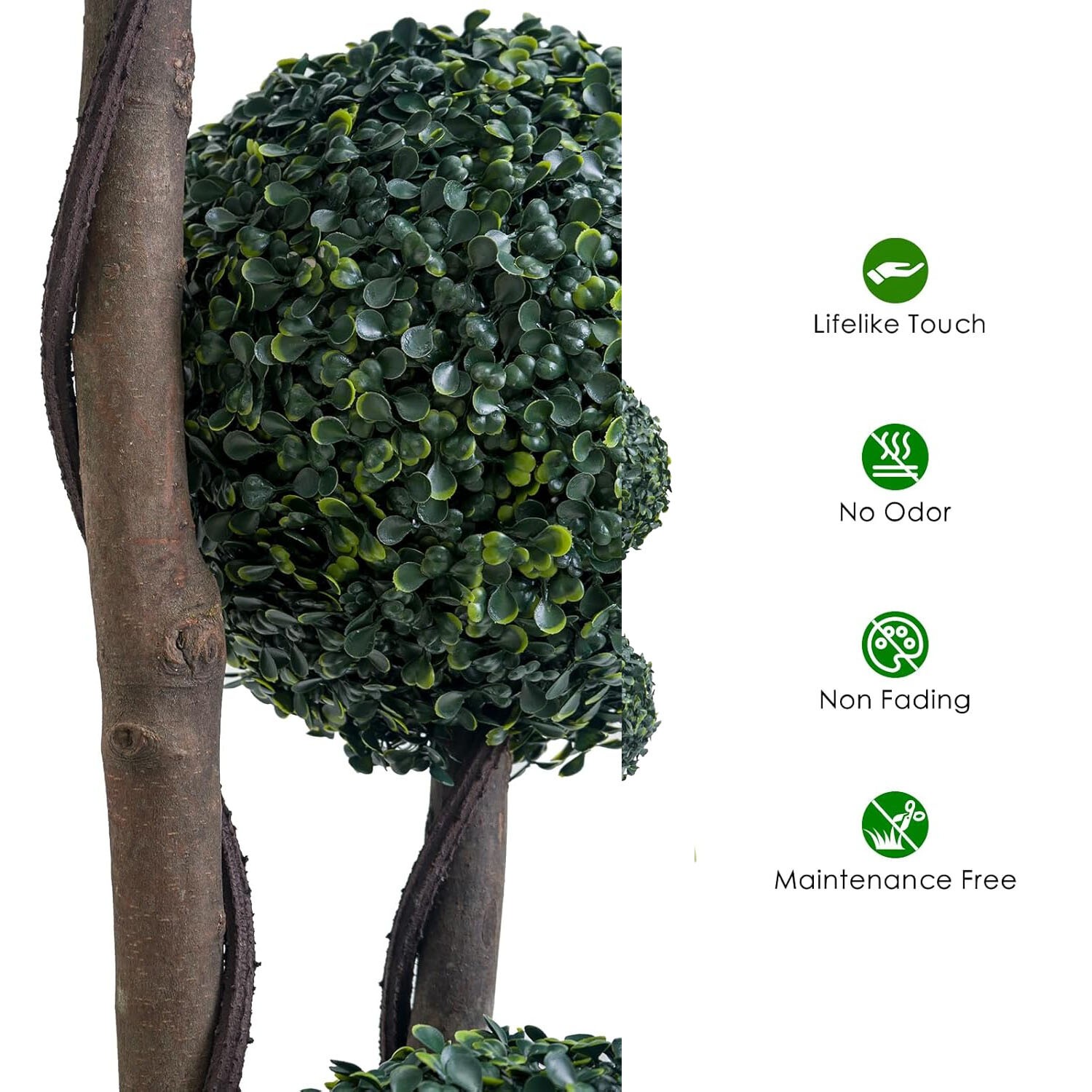 35/45In Artificial Triple Boxwood Topiary Ball Trees Green Milan Grass Ball Tree