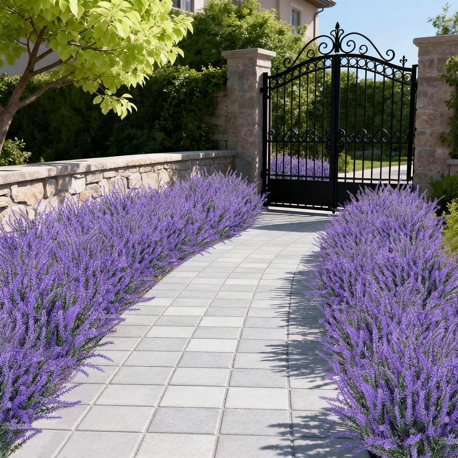 10 Bundles Artificial Lavender Flowers Faux Purple Plants Home Decor