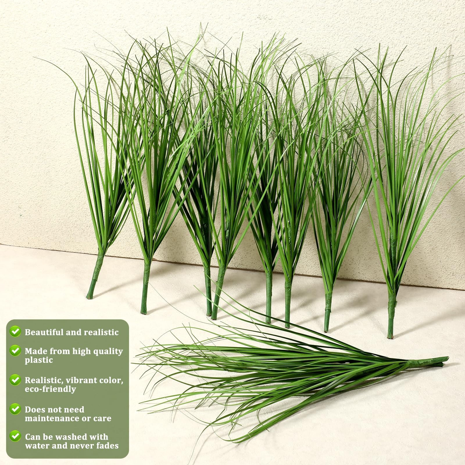 10 PCS Artificial Plants Onion Grass, Faux Shrubs Wheat Grass Greenery Stems …