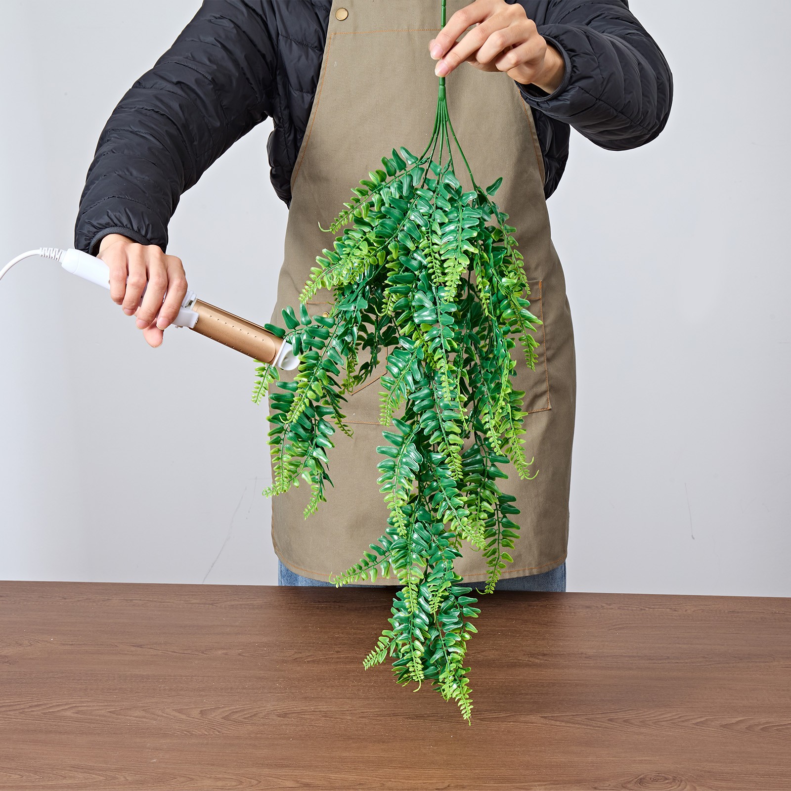 Uimoso 32″ Artificial Hanging Boston Fern Bush for Wall and Event Decor, 12 Pcs