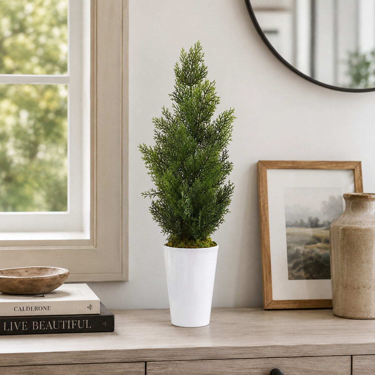 27″ Mini Cedar Pine Tree in Planter (Indoor/Outdoor)
