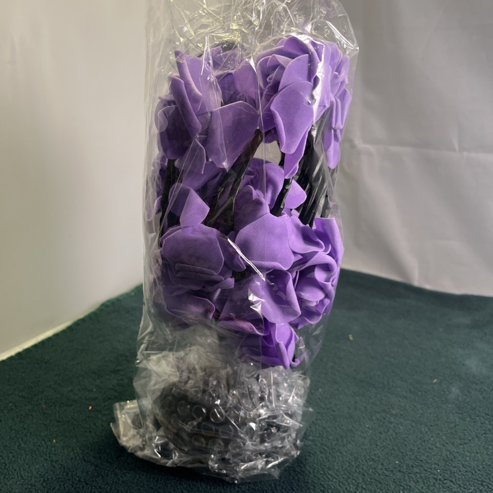 New LED Purple Rose Flower Table Lamp USB Fairy Light Tree 11″ not spread out