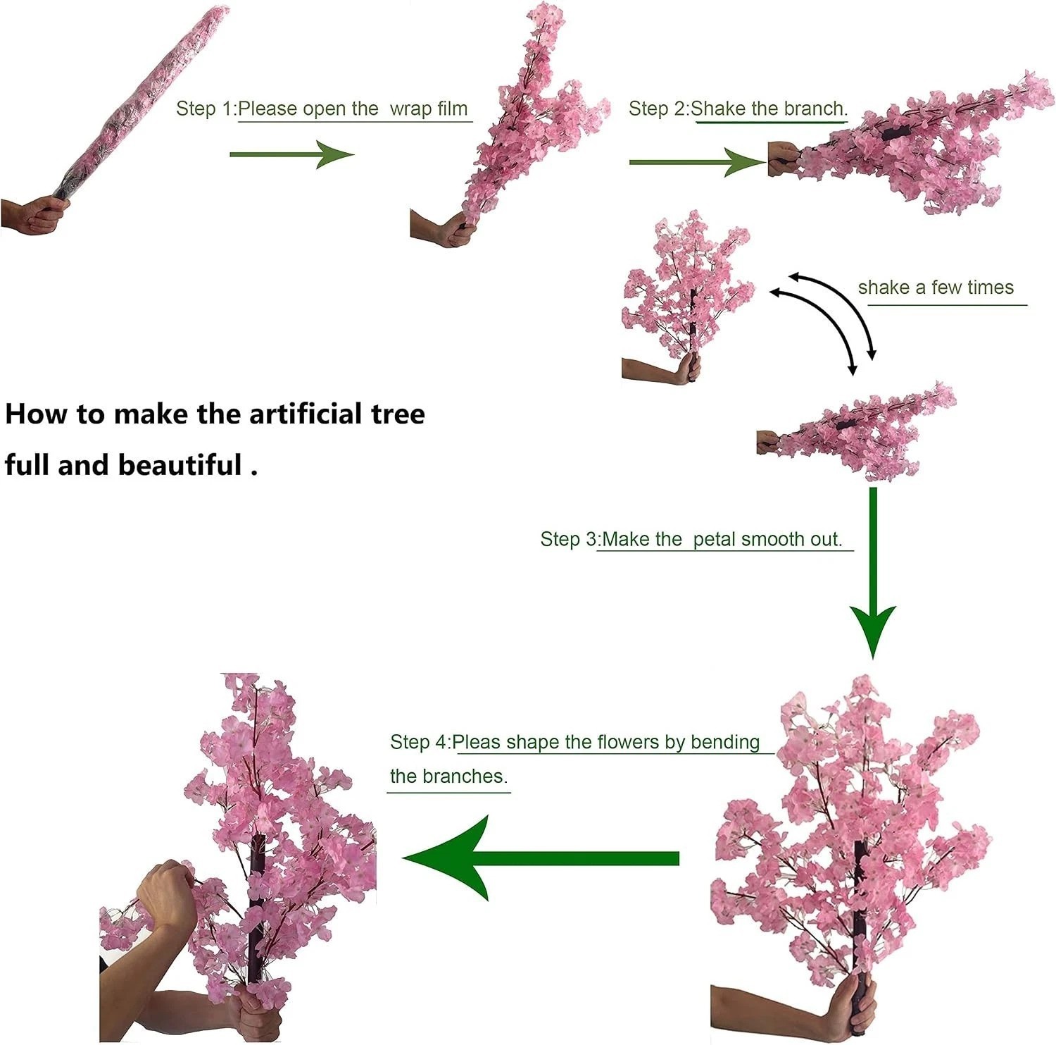Stunning Light Pink Cherry Blossom Tree – 4FT Indoor/Outdoor Silk Flower Delight