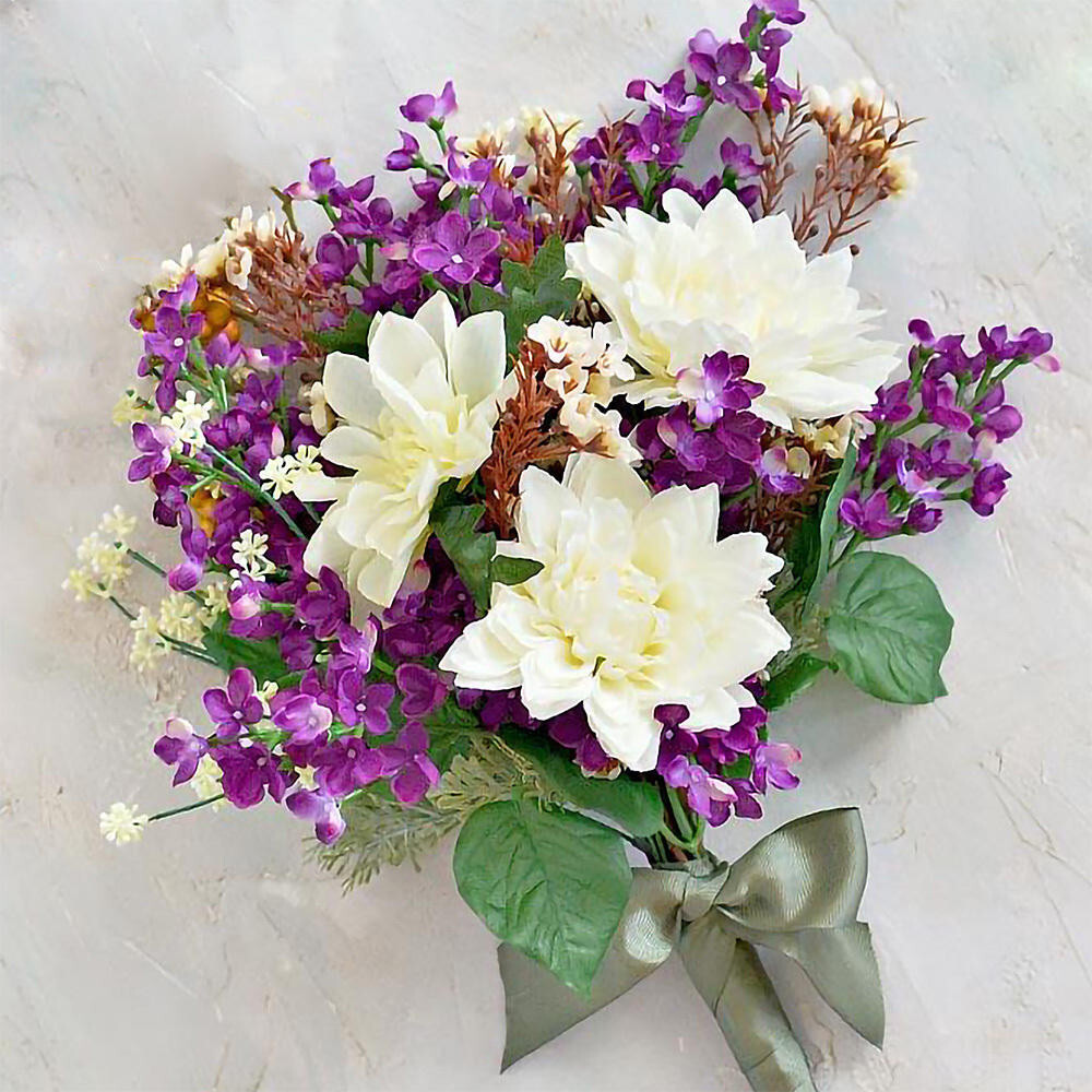 Set of 2 Purple Artificial Lilac Decorative 21″ Floral Bushes