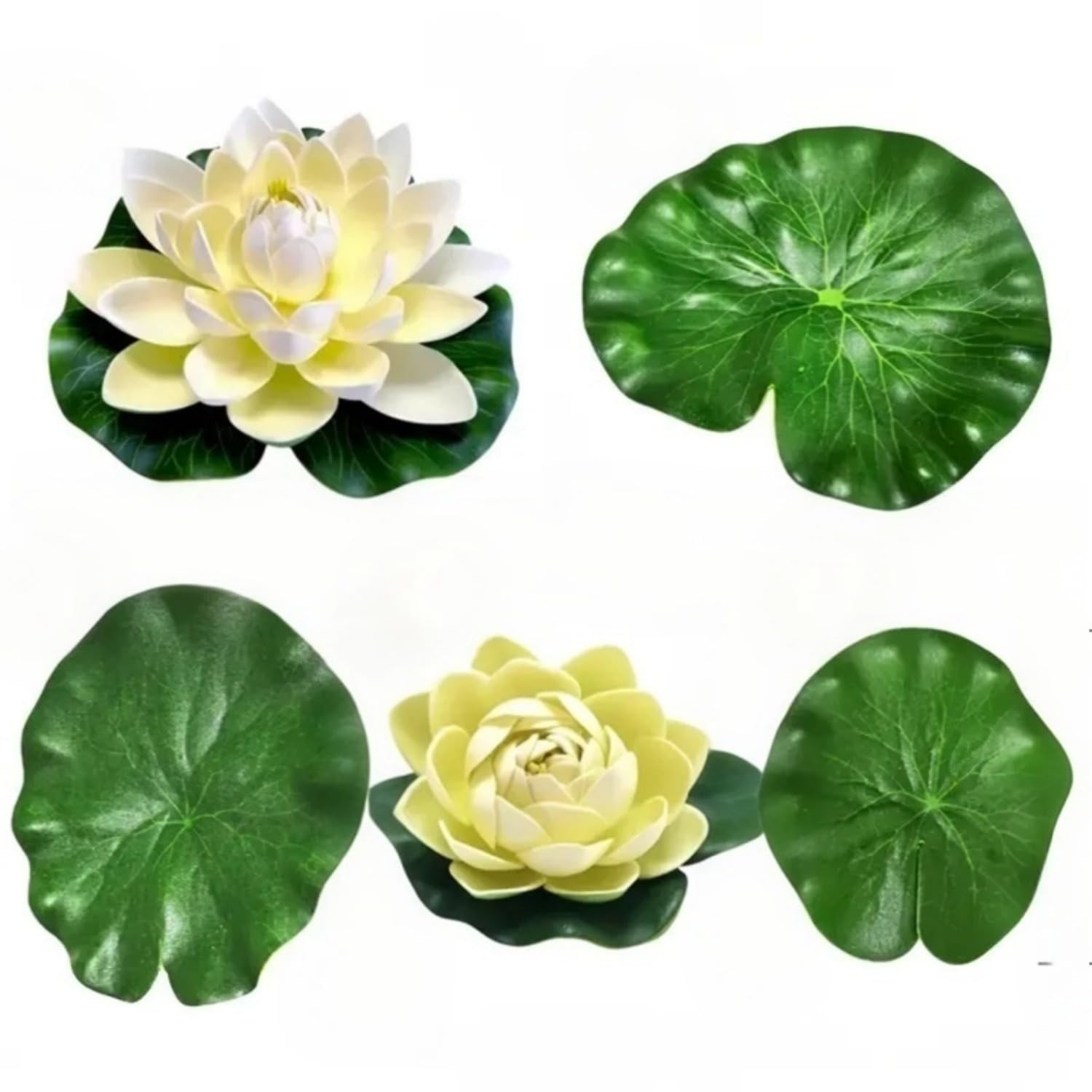 5PCS Floating Lily Pads for Ponds Artificial Foam Lotus Flower with Water Lil…