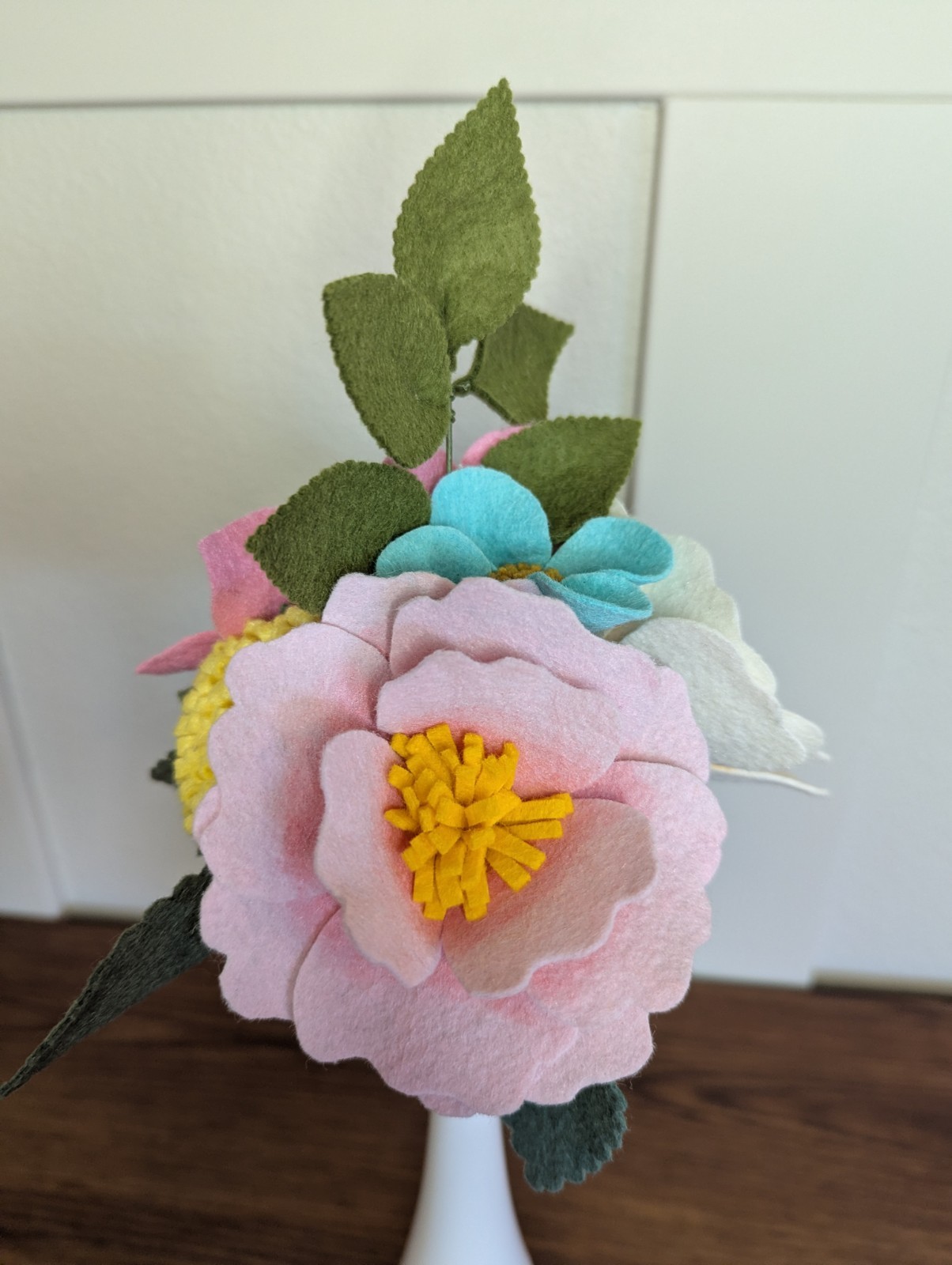 Beautiful Hand Cut Wool Blend Felt Flower Bouquet Gift Wrapped/Great Gift Idea!