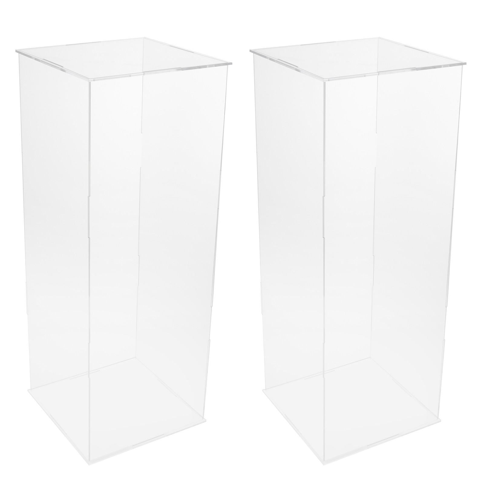 30*30*80cm Acrylic Flower Stand 2pcs Clear Display Flower Tower For Weddings