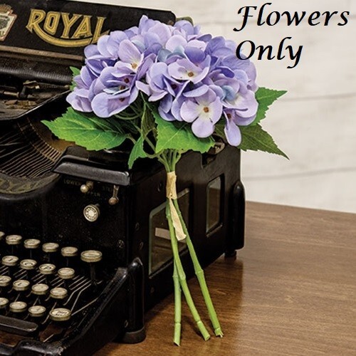 New Primitive LILAC HYDRANGEA STEMS 2 PCS Farmhouse Cottage Chic Country 11.5″T