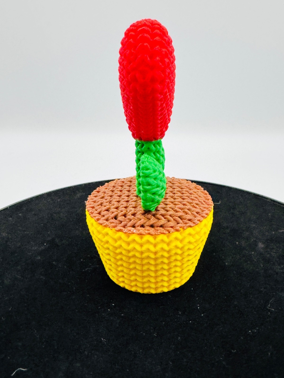 3D Printed 4″ Tall Knitted Heart Shaped Plant Figurine