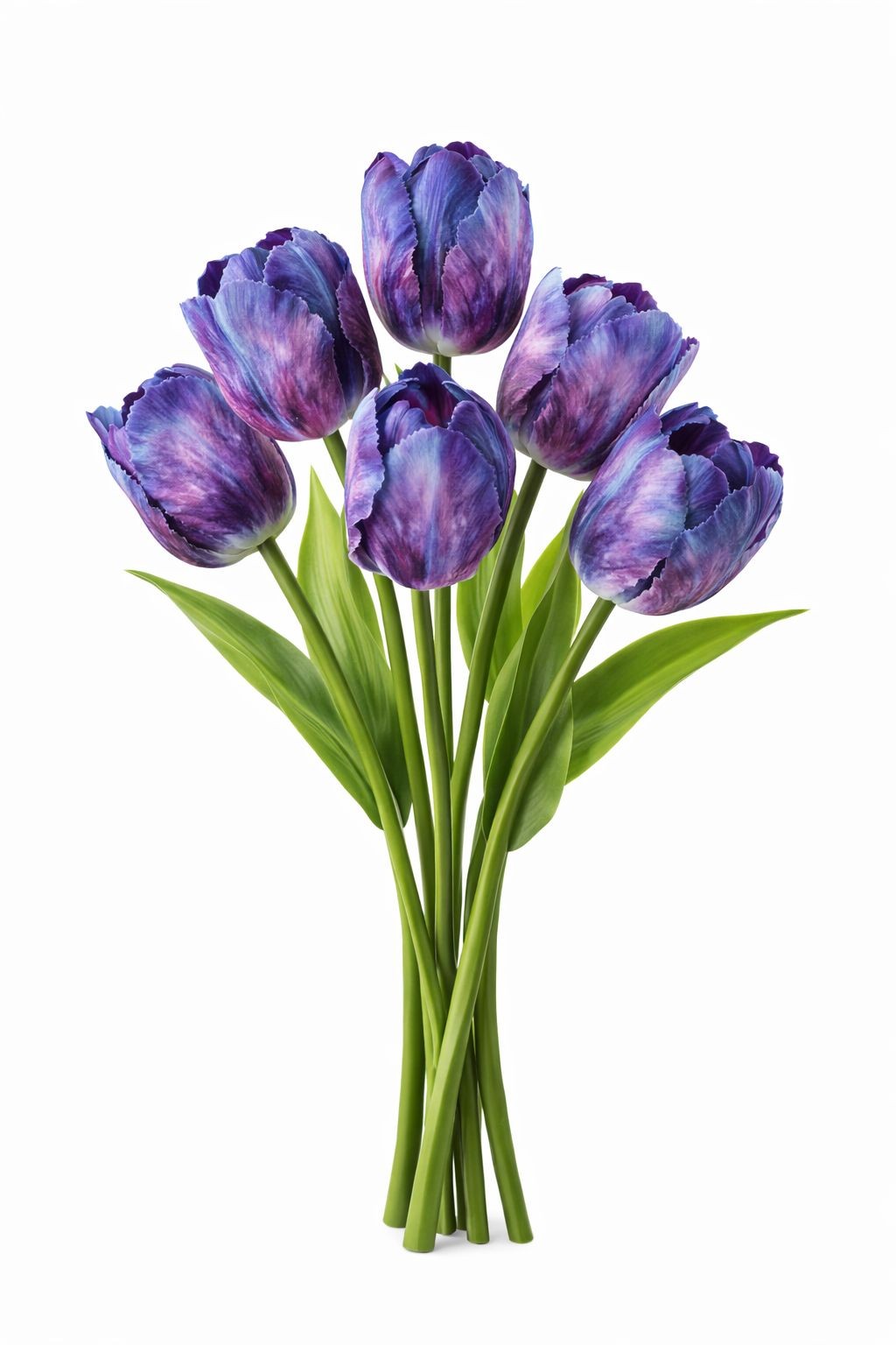 Artificial Purple Tulip Flowers Realistic Gradient Tulip Bouquet 6 Stems