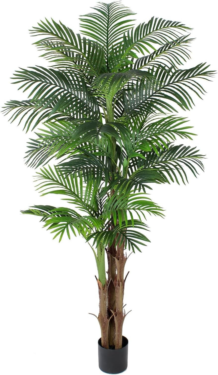 Tall Triple Golden Cane Palm Artificial Tree 7ft, Large Topical Fake Tree wit…