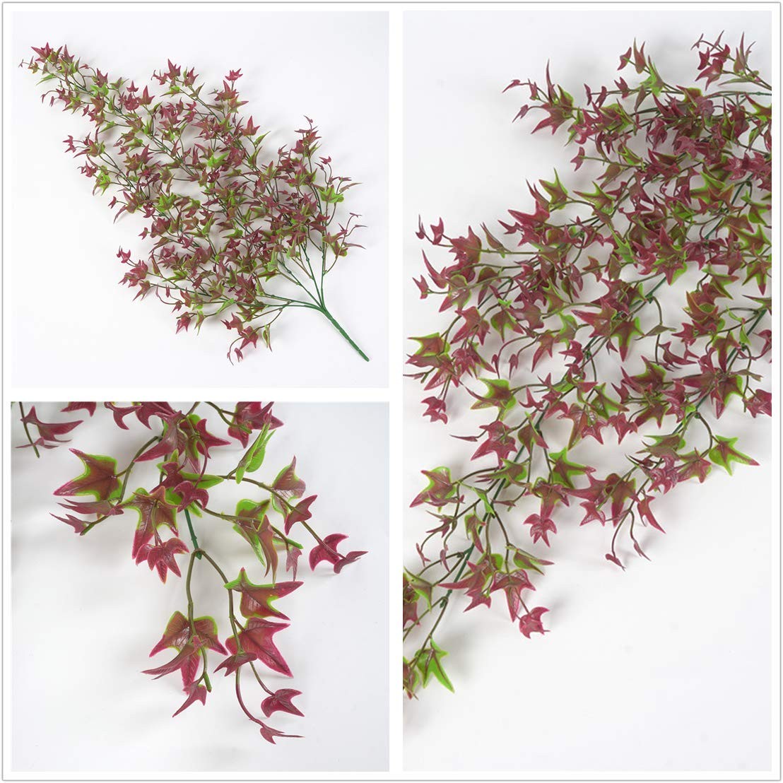 Artificial Hanging Vine, Sweet Potato Leaves Plastic Plants Greenery Faux Ivy…