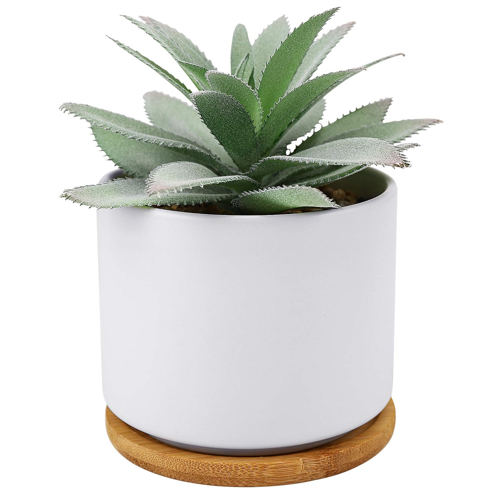 Succulent Plants Artificial – Faux Agave Succulent Plant in Ceramic Pots with…