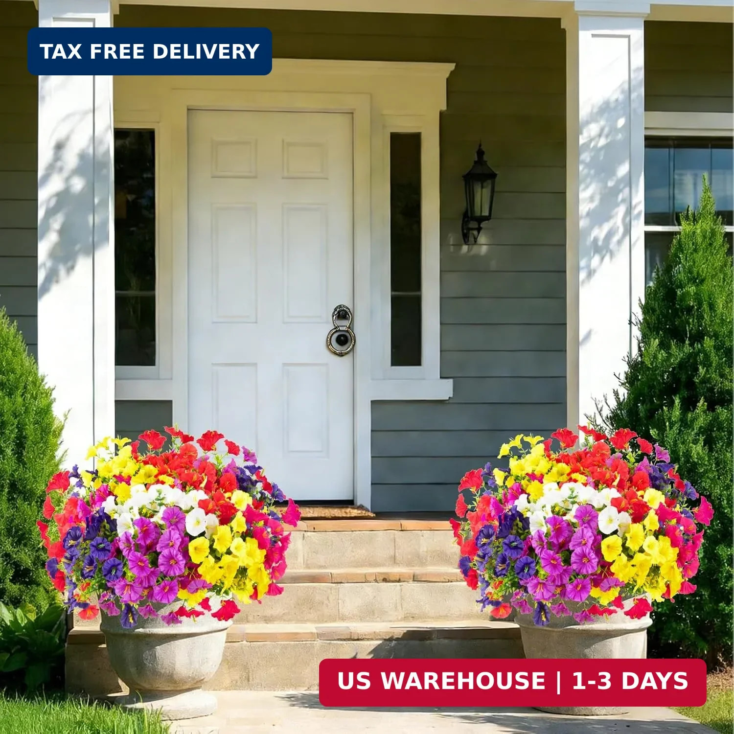 BSGlobal 12 Bundles Artificial Flowers for Outdoors Decoration, Faux Silk Mornin