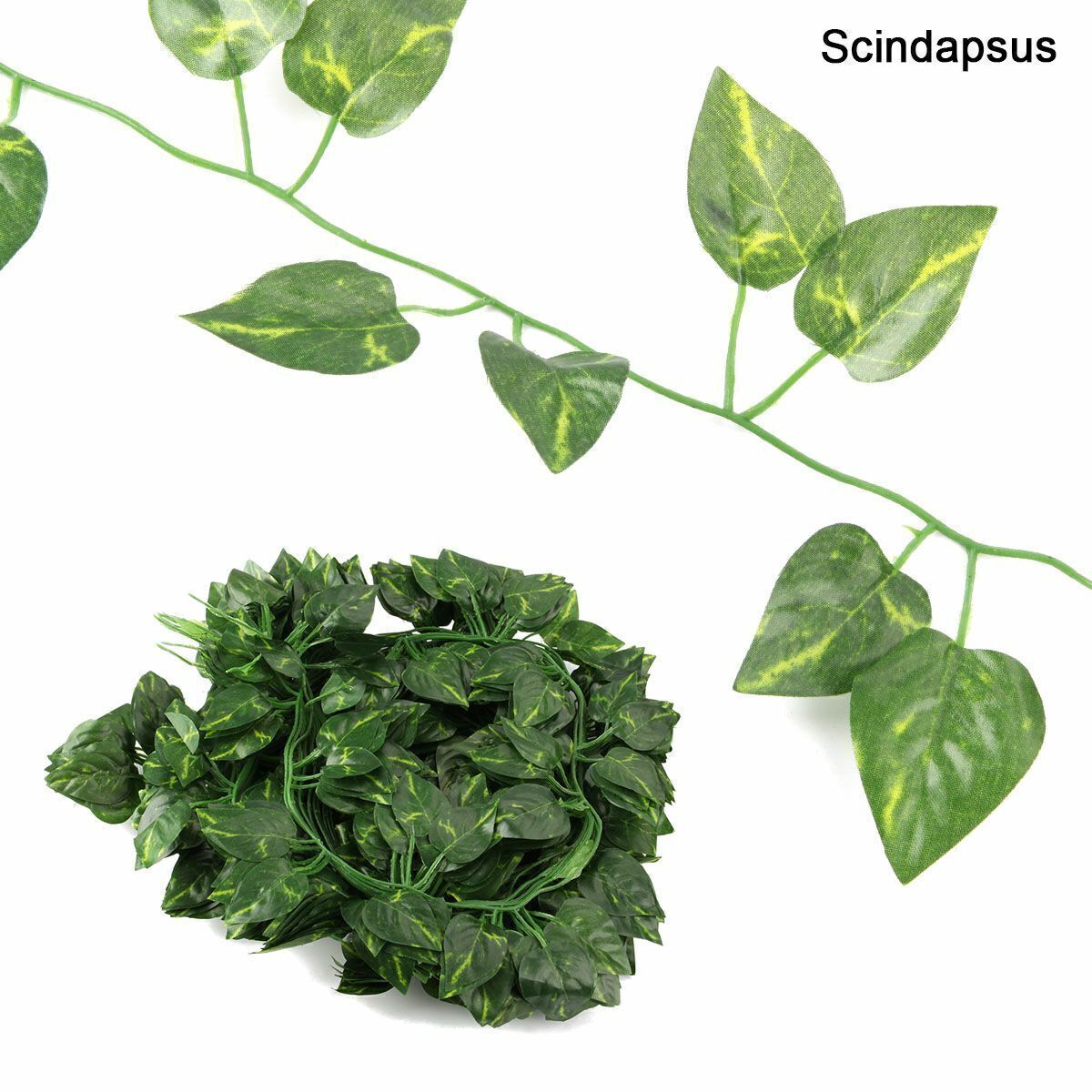 12/24 Pcs Artificial Hanging Plant Fake Flower Leaves Long Silk Ivy Vine Garland