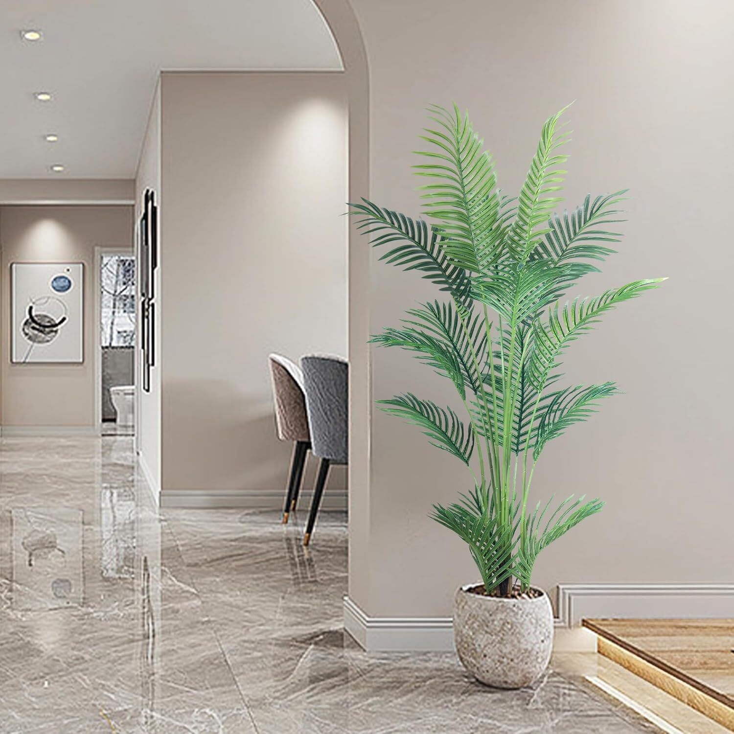 Colourtree Artificial Palm Tree,Faux Areca Palm Plant with Real Touch Leaves