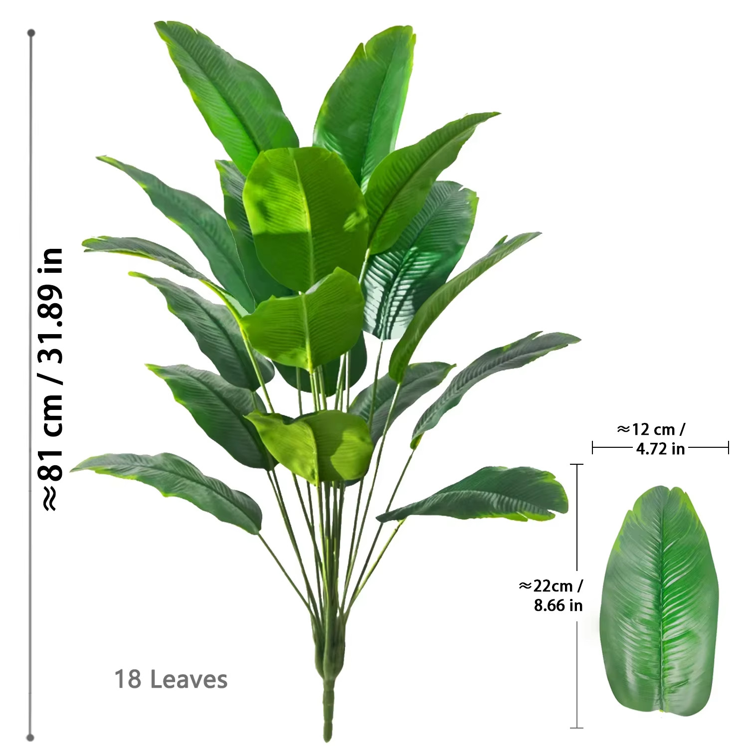 Leaves Artificial Plants Large Tropical Palm Tree Fake Banana Plants Leaves Real