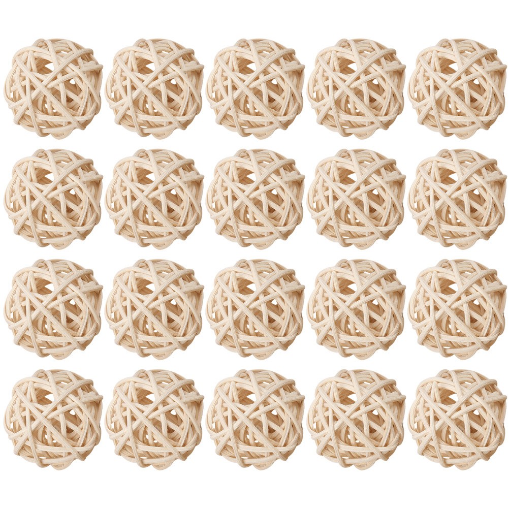 20Pcs Reusable Wicker Rattan Balls Aromatherapy Craft and Vase Decoration