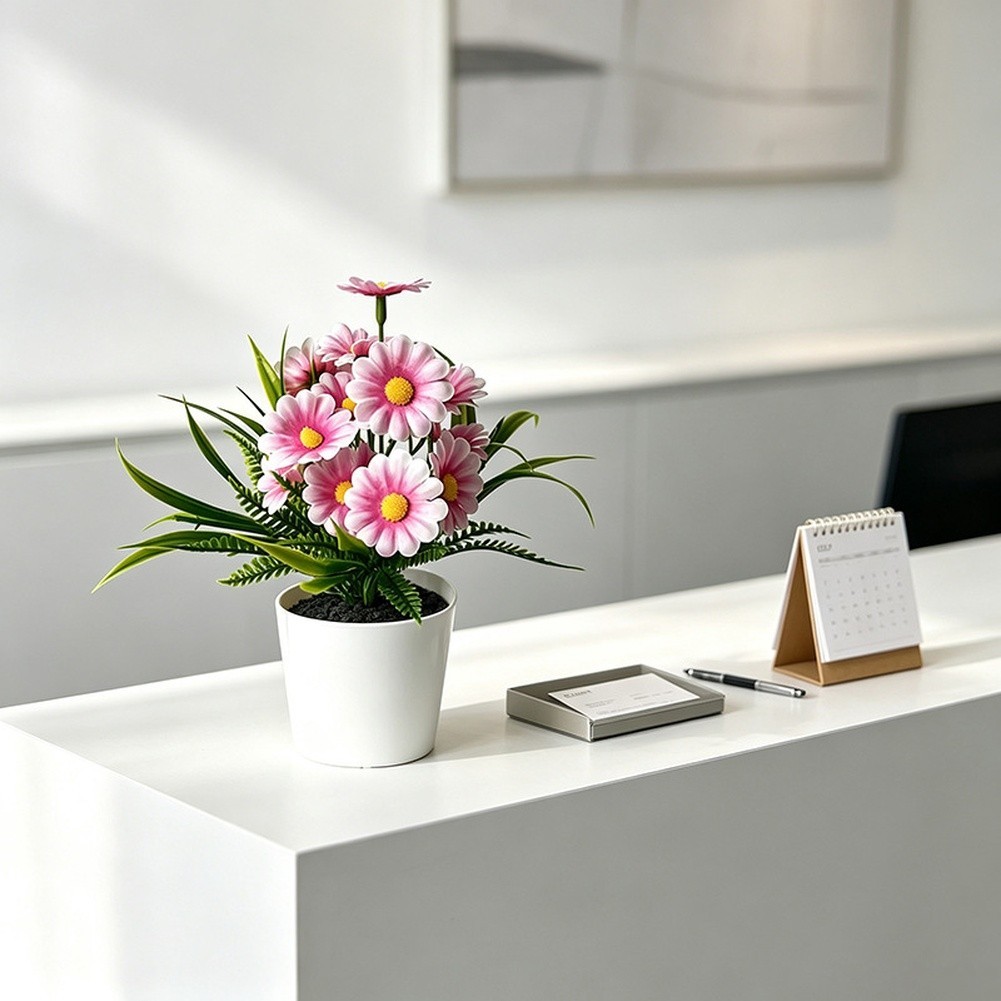 Indoor Chrysanthemum Bonsai Style Plant for Desk Nightstand Table Decor