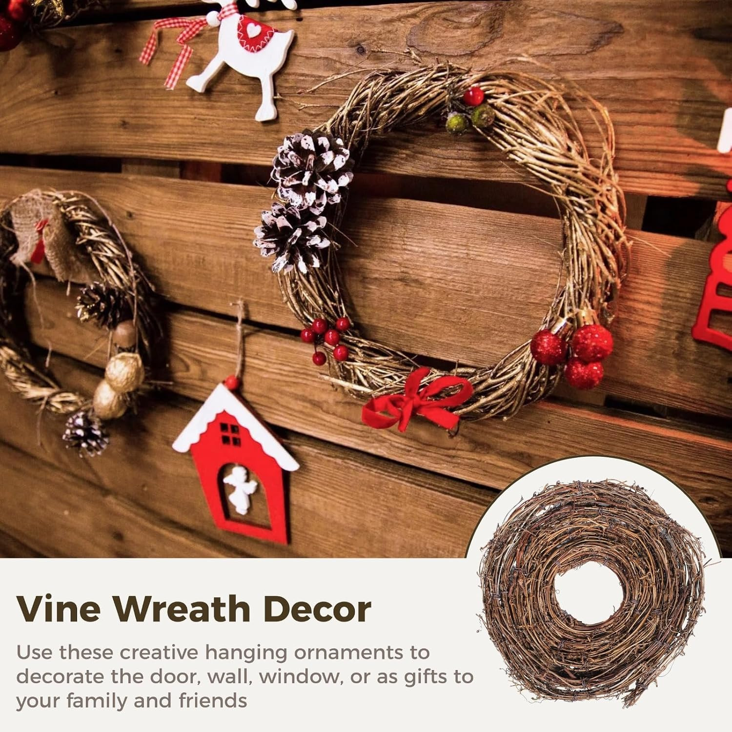 6 PCS Grapevine Garland – DIY Crafts Natural Grapevine Twig Vines, 15 Feet