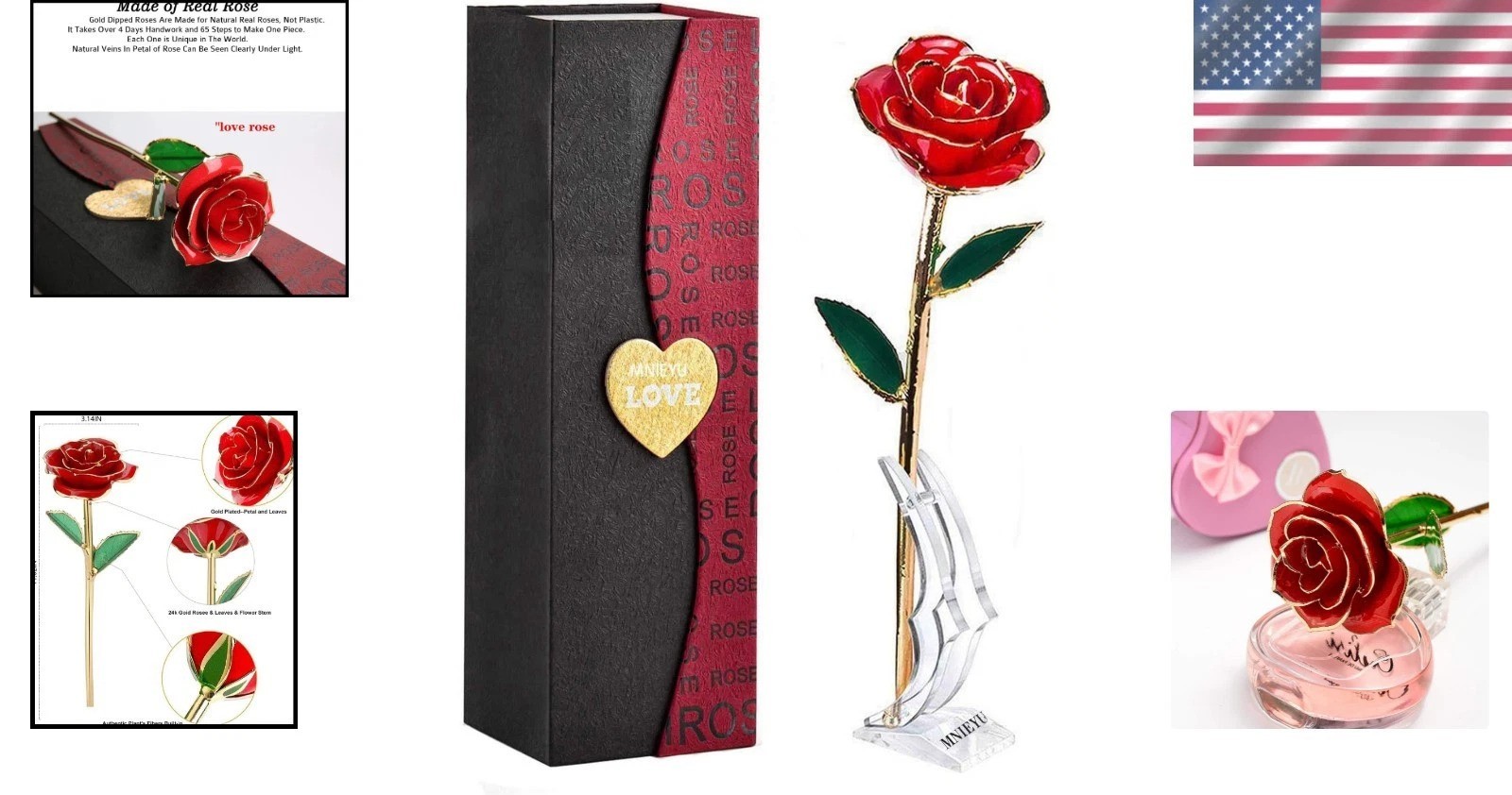 Luxury 24K Gold Rose with Stand – Preserved Red Flower for Special Occasions