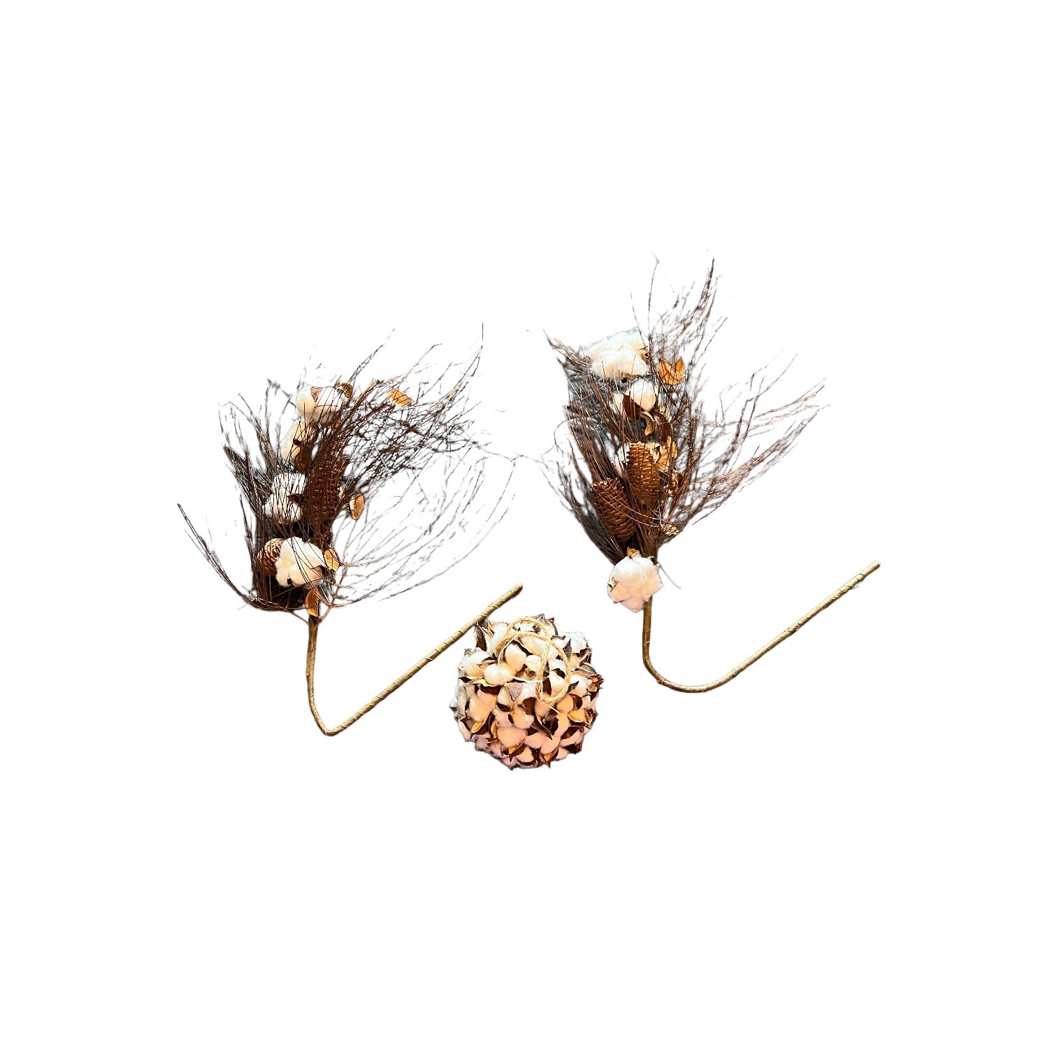 Primitive Dried Pine Needles Natural Cotton Ball Home Office Spa Wedding Decor