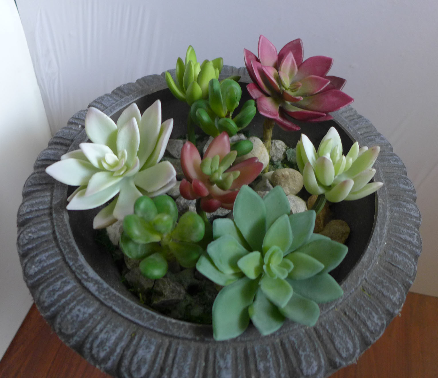 8 Pcs Artificial Plants Colors Succulents Small Lifelike Grasses