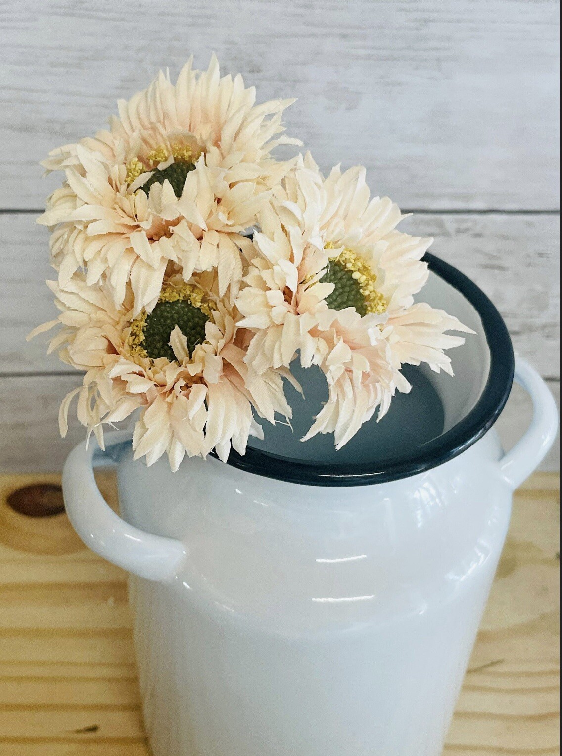 Triple Gerbera Daisy Bouquet, Cream Pink NEW