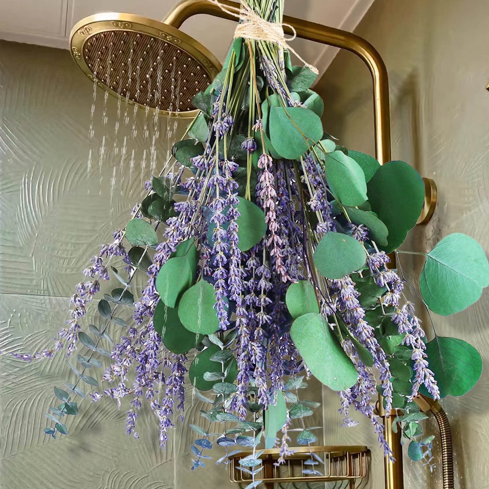 80 PCS Large Dried Preserved Eucalyptus Stems & Lavender Flowers Bundle for S…