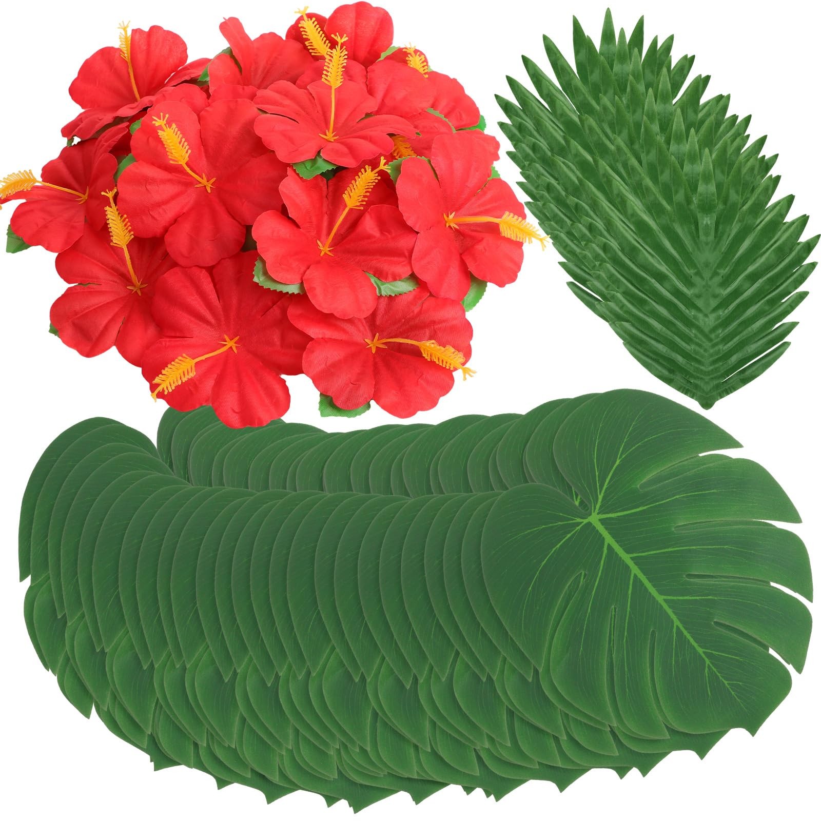 60 Pcs Tropical Party Decorations Supplies14 Inch Palm Leaves 10 Inch Scatter…