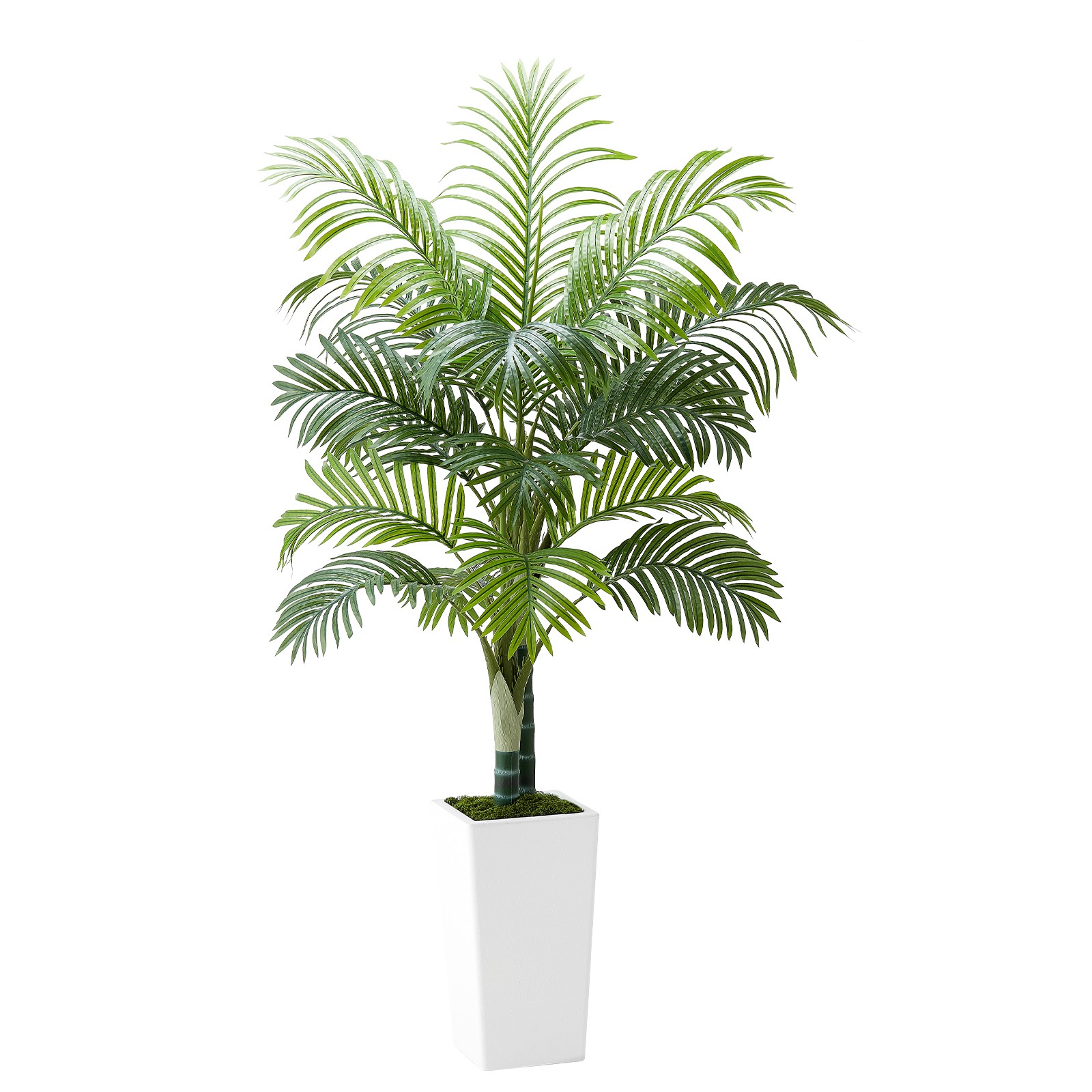 VEVOR 5ft Artificial Areca Palm Tree Fake Plant with White Planter Indoor