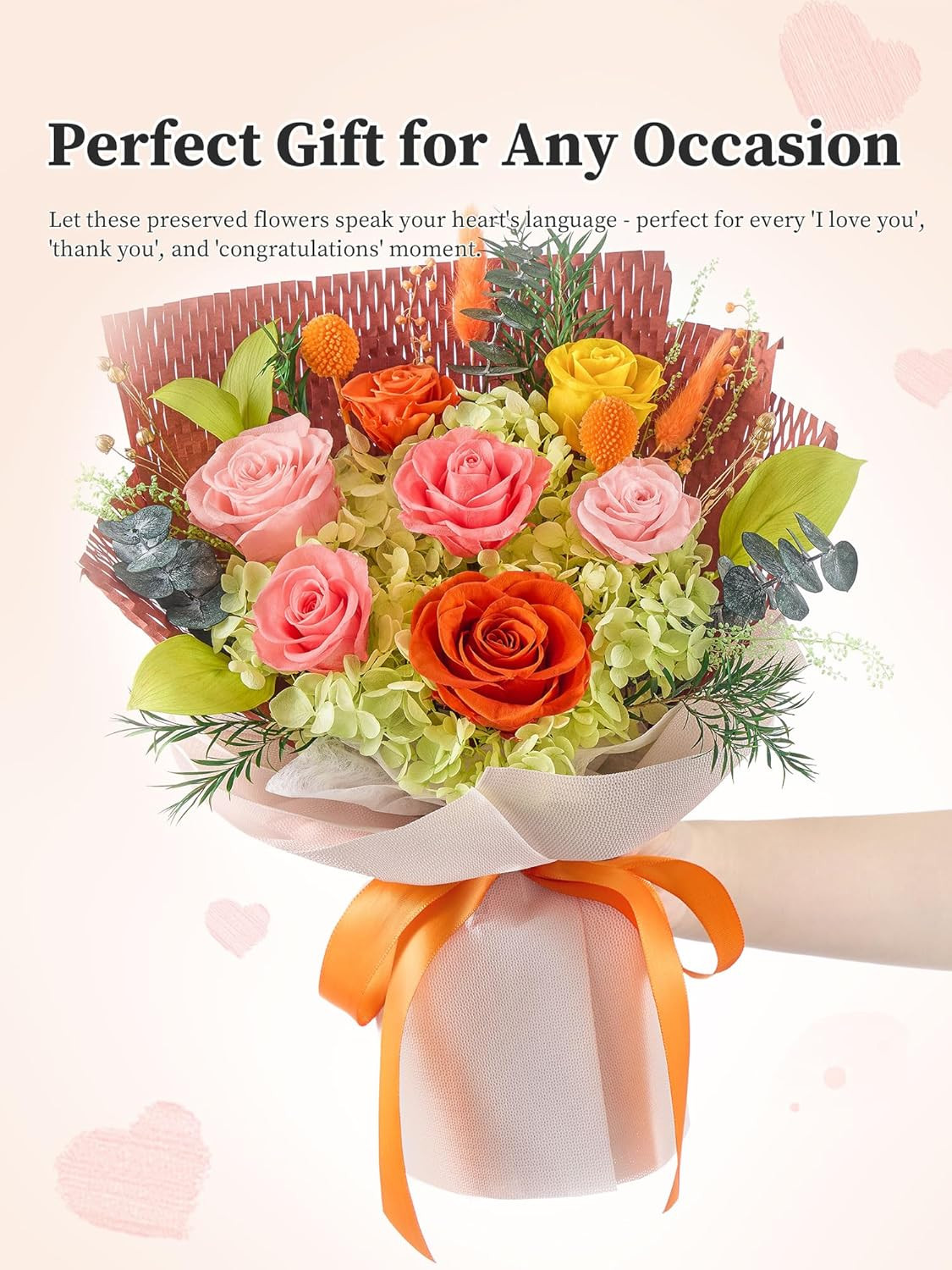Forever Flowers Gifts for Mom, Mothers Day Preserved Flowers Bouquet Birthday Gi