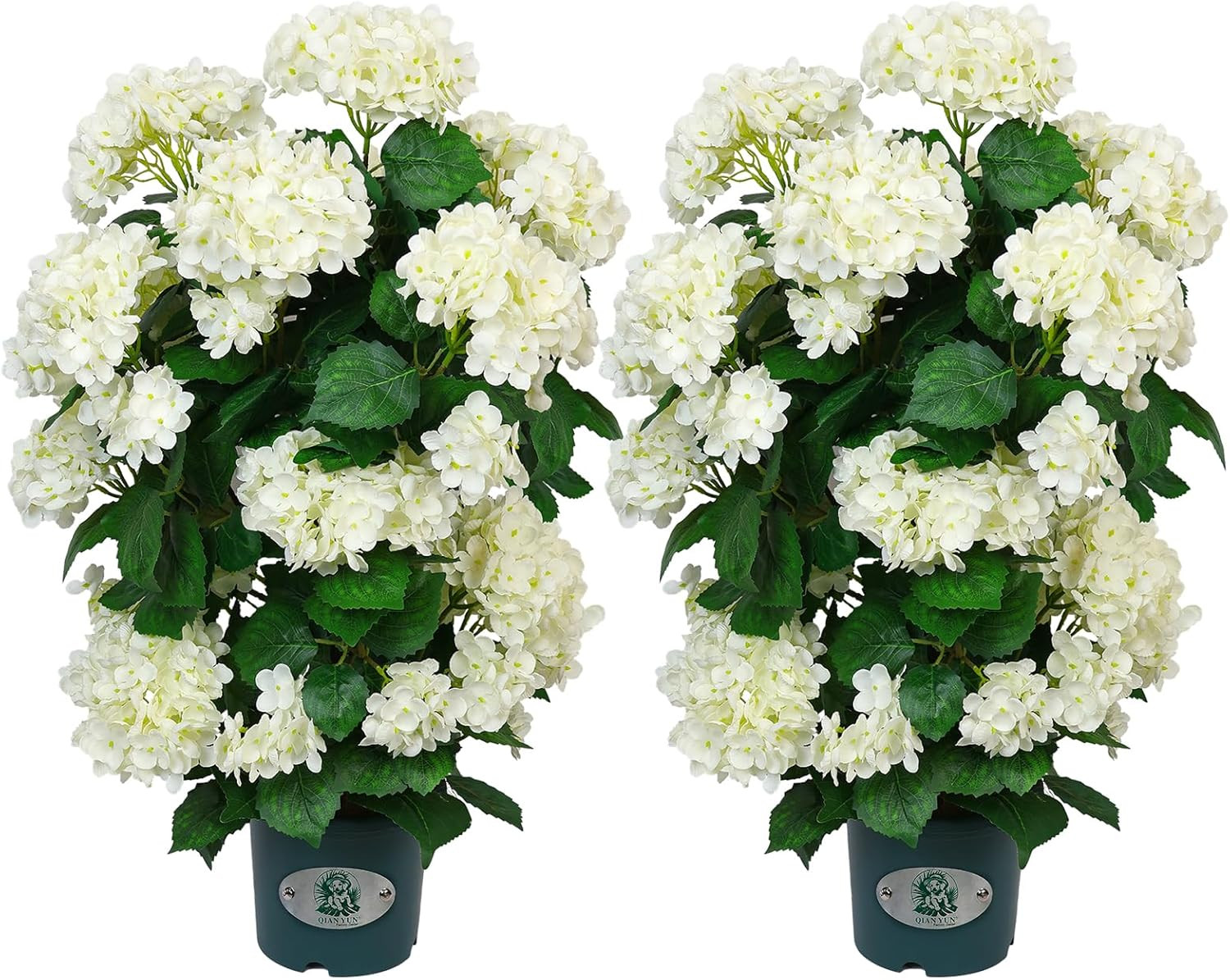 30″ Faux Hydrangea Tree (2 Pack) – Realistic White Flowers for Home Decor