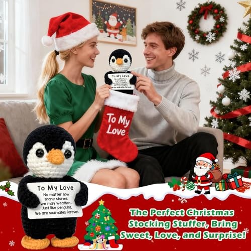 To My Love Handmade Crochet Penguin-Gifts for Him Her Boyfriend Girlfriend
