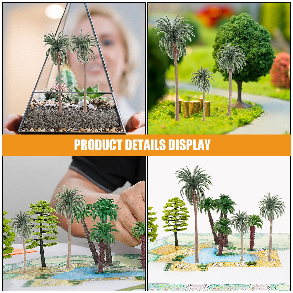 20 Pcs Miniature Coconut Palm Tree Decorative Model Artificial Indoor