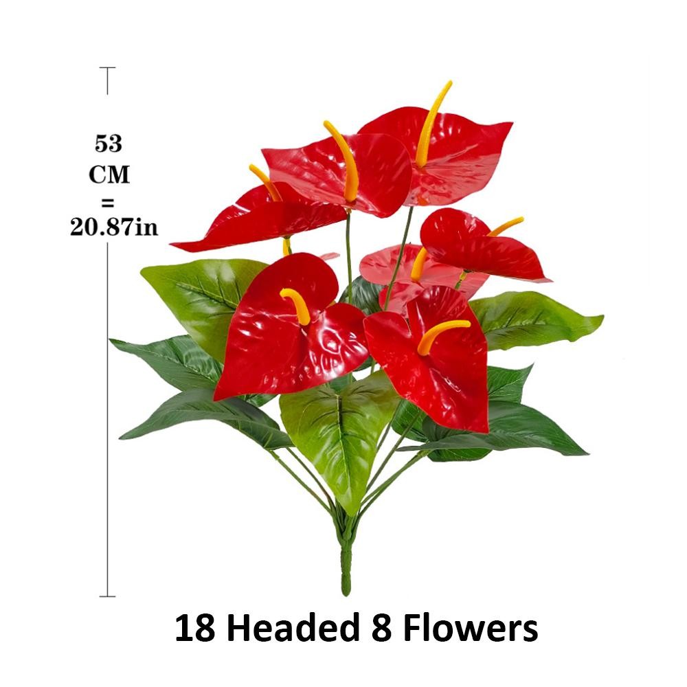 Red Palm Flamingo Flower – Lush Artificial Plant for Home, Garden & Outdoor