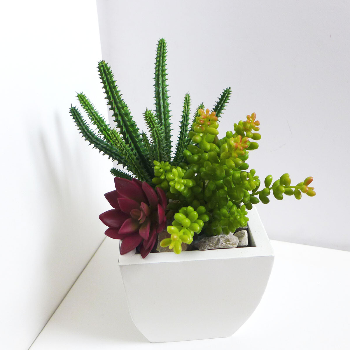 4 Pcs Artificial Plants Succulents Bean Red Louts Flower Pine Trees (#74)