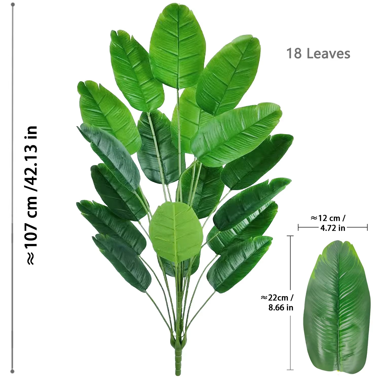 Leaves Artificial Plants Large Tropical Palm Tree Fake Banana Plants Leaves Real