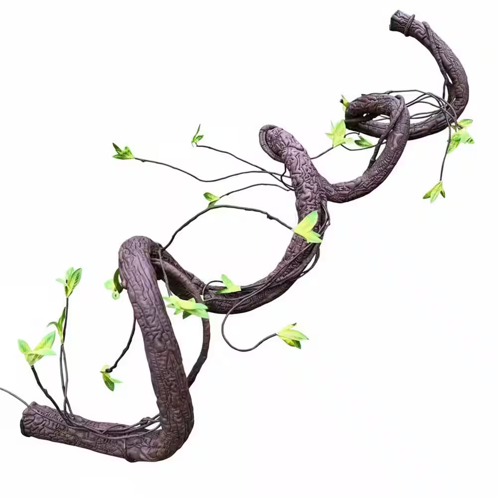 2 in Artificial Bendable Tree Vine Branches with Green Leaves, Faux Foliage for