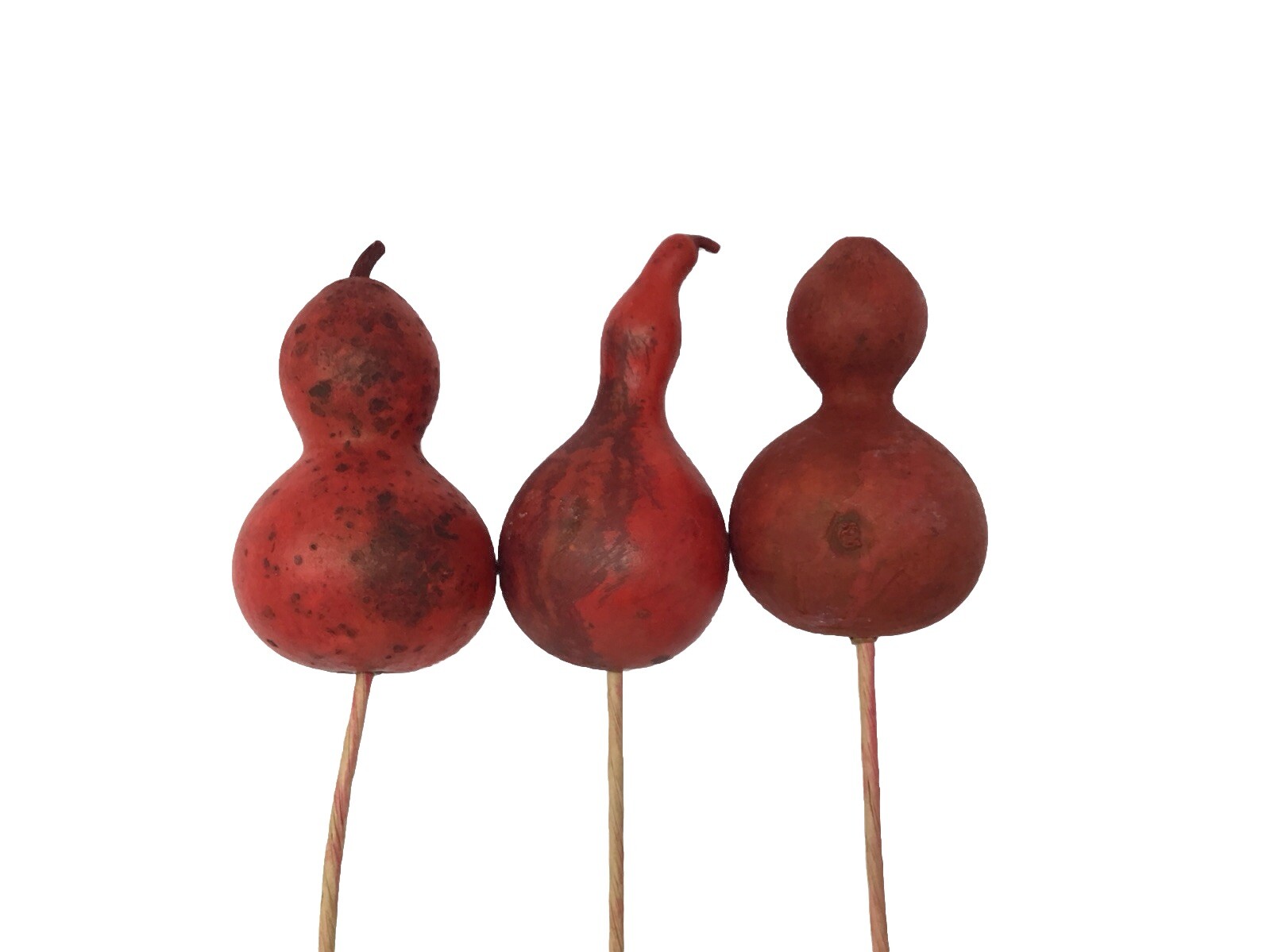 Artificial Gourd Floral Pick Red 3 Picks 20” Long Basket Vase Filler Vintage