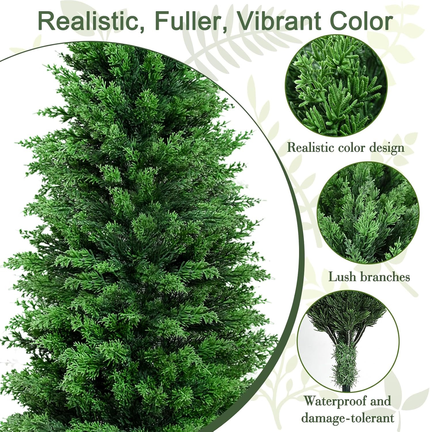 Artificial Cedar Topiary Trees Christmas Topiary Outdoor, 4Ft Fake Shrubs Potted