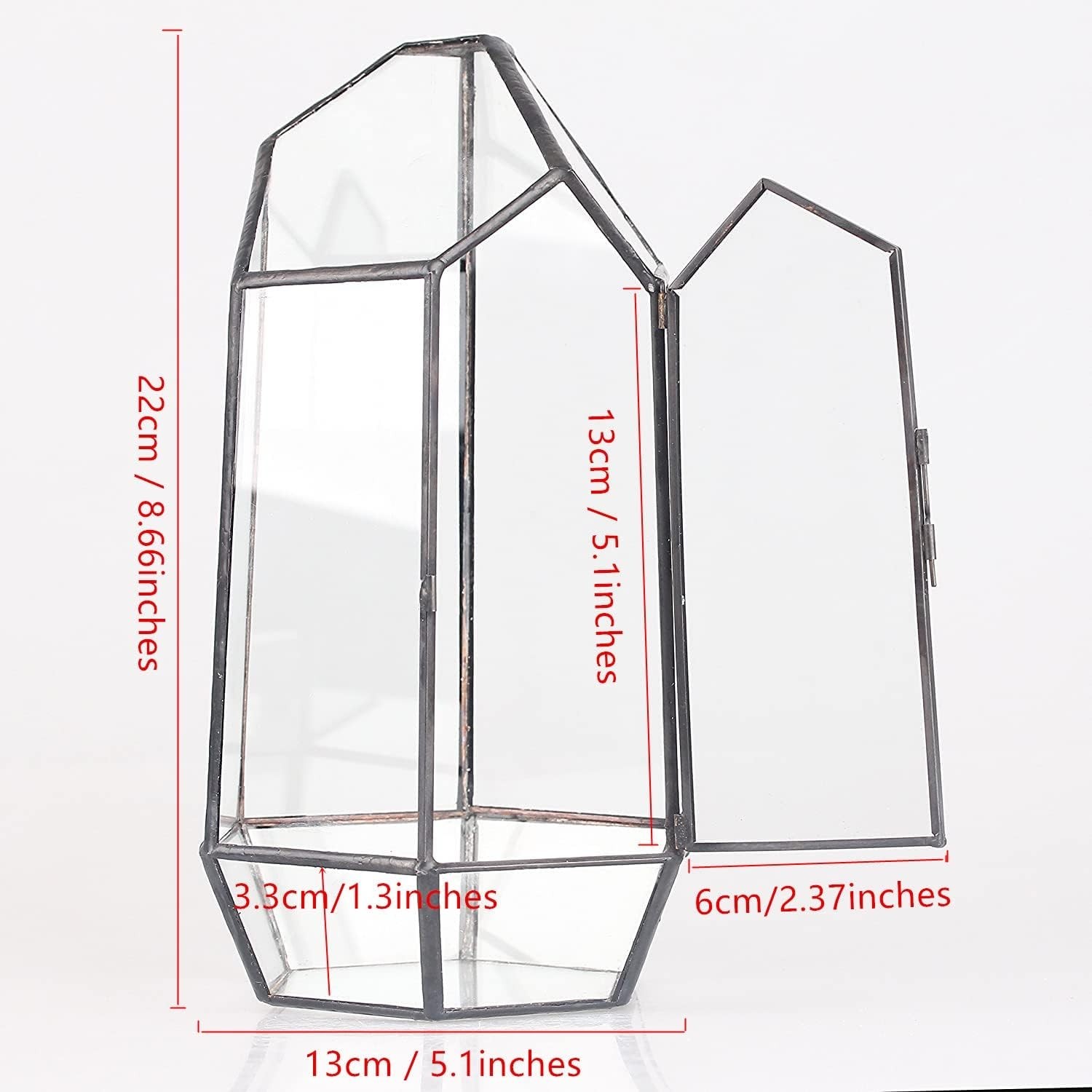 Compact Irregular Glass Terrarium Planter – 5.1” Indoor Decor for Moss & Fern